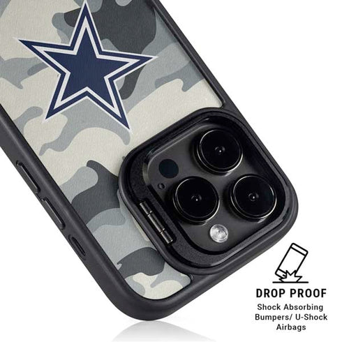 NFL Dallas Cowboys Camo iPhone 15 Pro Kickstand Case