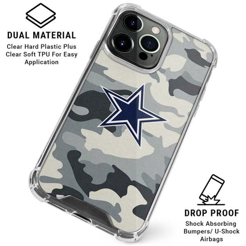 NFL Dallas Cowboys Camo iPhone 16 Pro Clear Case