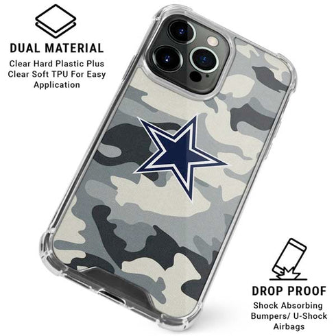 NFL Dallas Cowboys Camo iPhone 16 Pro Max Clear Case