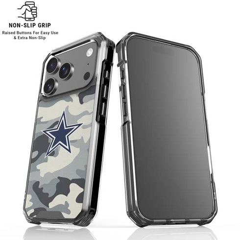 NFL Dallas Cowboys Camo iPhone 18 Pro Clear Case