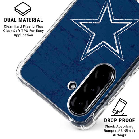 NFL Dallas Cowboys Distressed Galaxy A36 5G Clear Case