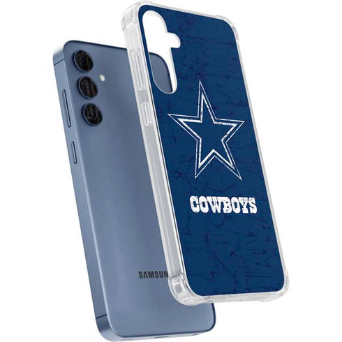 NFL Dallas Cowboys Distressed Galaxy A55 5G Clear Case