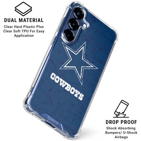 NFL Dallas Cowboys Distressed Galaxy S25 Clear Case