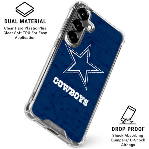 NFL Dallas Cowboys Distressed Galaxy S26 Plus Clear Case