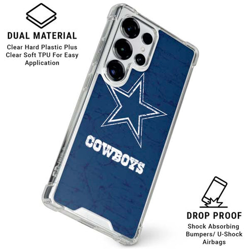 NFL Dallas Cowboys Distressed Galaxy S26 Ultra Clear Case