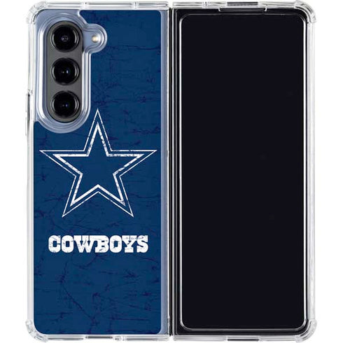 NFL Dallas Cowboys Distressed Galaxy Z Fold5 5G Clear Case