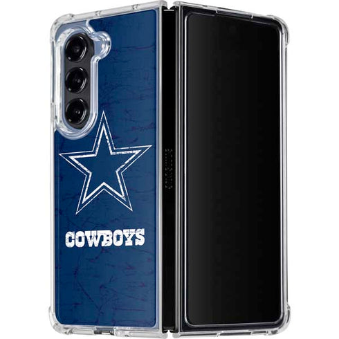 NFL Dallas Cowboys Distressed Galaxy Z Fold5 5G Clear Case