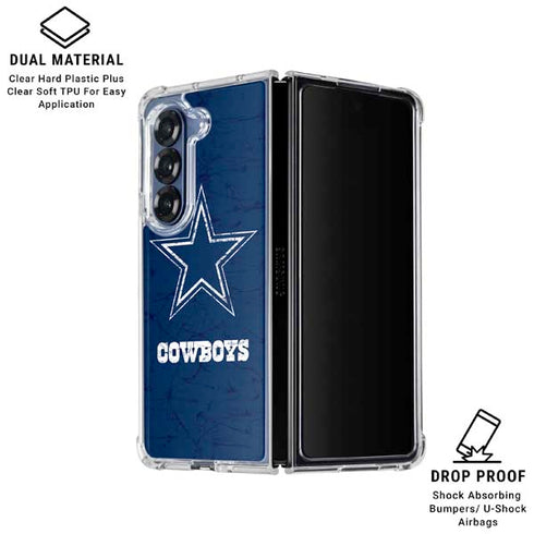 NFL Dallas Cowboys Distressed Galaxy Z Fold7 Clear Case