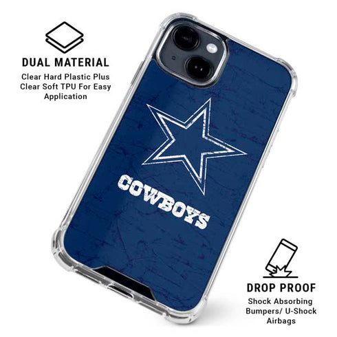 NFL Dallas Cowboys Distressed iPhone 15 Clear Case