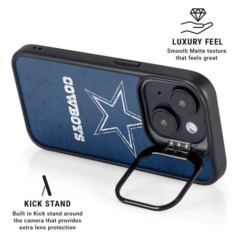 NFL Dallas Cowboys Distressed iPhone 15 Plus Kickstand Case