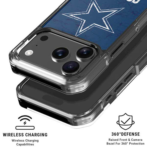 NFL Dallas Cowboys Distressed iPhone 17 Pro Max Clear Case