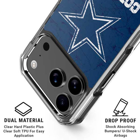 NFL Dallas Cowboys Distressed iPhone 17 Pro Max Clear Case