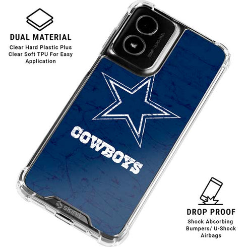 NFL Dallas Cowboys Distressed Moto G Power 5G (2024) Clear Case