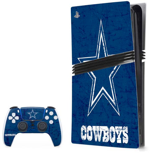 NFL Dallas Cowboys Distressed PS5 Pro Bundle Skin