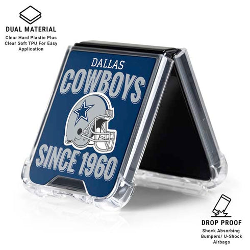 NFL Dallas Cowboys Helmet Galaxy Z Flip6 Clear Case
