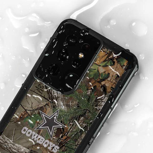NFL Dallas Cowboys Realtree Xtra Green Camo Galaxy S24 Ultra Waterproof Case