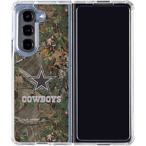 NFL Dallas Cowboys Realtree Xtra Green Camo Galaxy Z Fold5 5G Clear Case