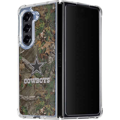 NFL Dallas Cowboys Realtree Xtra Green Camo Galaxy Z Fold5 5G Clear Case