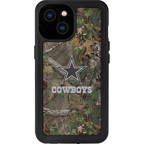 NFL Dallas Cowboys Realtree Xtra Green Camo iPhone 15 Waterproof Case