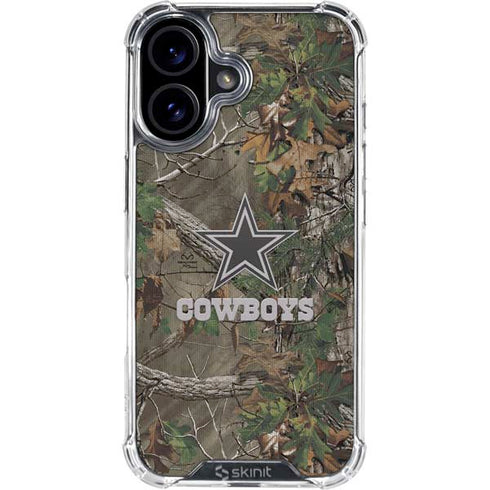 NFL Dallas Cowboys Realtree Xtra Green Camo iPhone 16 Clear Case