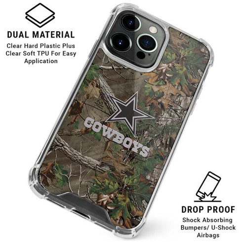 NFL Dallas Cowboys Realtree Xtra Green Camo iPhone 16 Pro Clear Case
