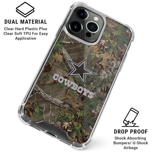 NFL Dallas Cowboys Realtree Xtra Green Camo iPhone 16 Pro Max Clear Case