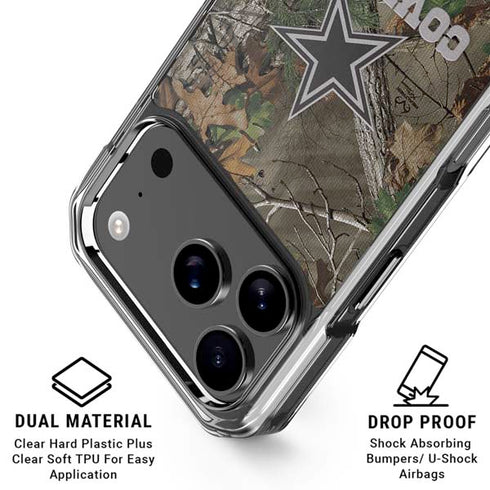 NFL Dallas Cowboys Realtree Xtra Green Camo iPhone 18 Pro Clear Case