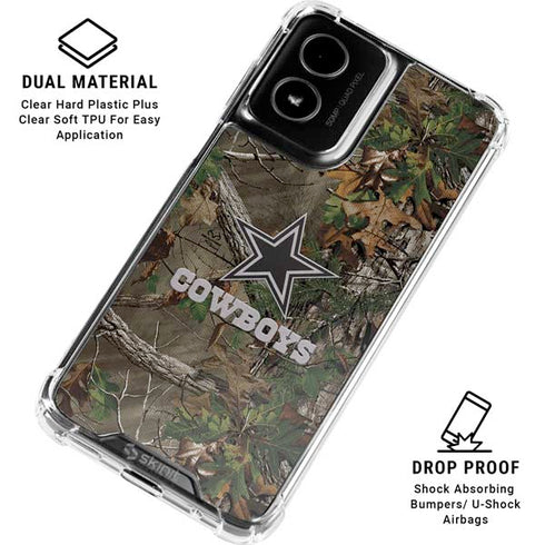 NFL Dallas Cowboys Realtree Xtra Green Camo Moto G Power 5G (2024) Clear Case
