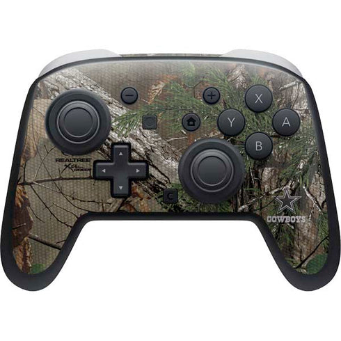 NFL Dallas Cowboys Realtree Xtra Green Camo Nintendo Switch 2 (2025) Pro Controller Skin