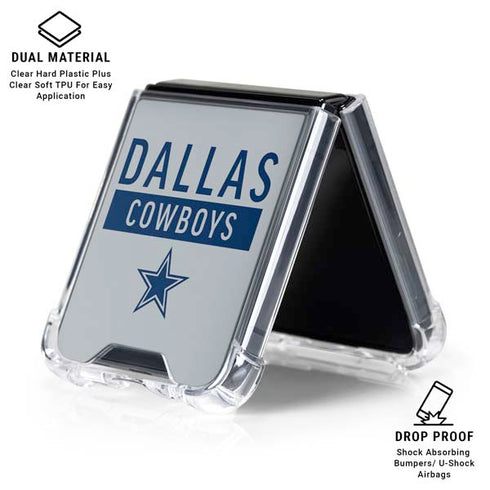 NFL Dallas Cowboys Silver Performance Series Galaxy Z Flip6 Clear Case