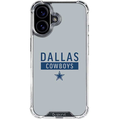 NFL Dallas Cowboys Silver Performance Series iPhone 16 Clear Case