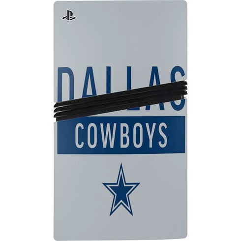 NFL Dallas Cowboys Silver Performance Series PS5 Pro Disk Console Skin