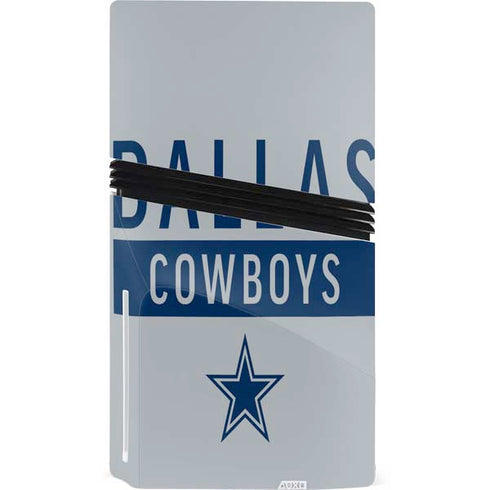 NFL Dallas Cowboys Silver Performance Series PS5 Pro Disk Console Skin