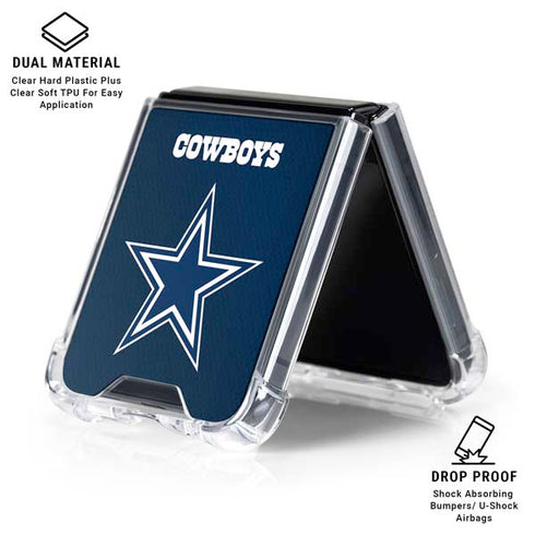 NFL Dallas Cowboys Team Jersey Galaxy Z Flip6 Clear Case
