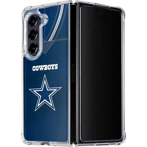 NFL Dallas Cowboys Team Jersey Galaxy Z Fold5 5G Clear Case