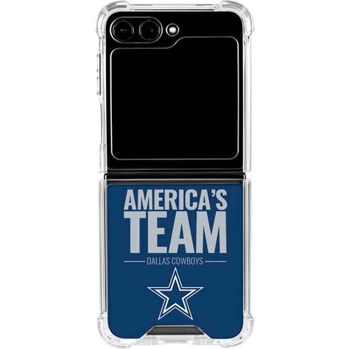 NFL Dallas Cowboys Team Motto Galaxy Z Flip6 Clear Case