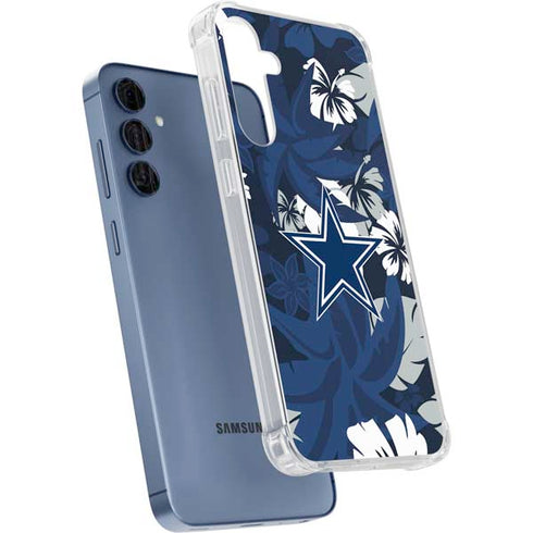 NFL Dallas Cowboys Tropical Print Galaxy A55 5G Clear Case