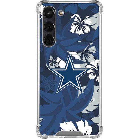 NFL Dallas Cowboys Tropical Print Galaxy S24 FE Clear Case