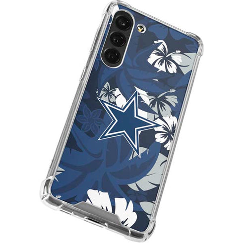 NFL Dallas Cowboys Tropical Print Galaxy S24 FE Clear Case