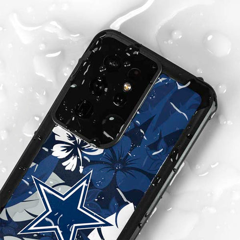 NFL Dallas Cowboys Tropical Print Galaxy S24 Ultra Waterproof Case
