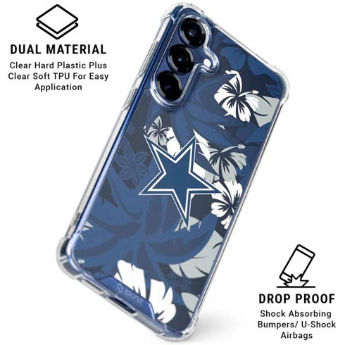 NFL Dallas Cowboys Tropical Print Galaxy S25 Clear Case