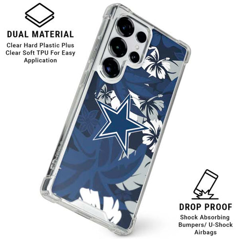 NFL Dallas Cowboys Tropical Print Galaxy S25 Ultra Clear Case