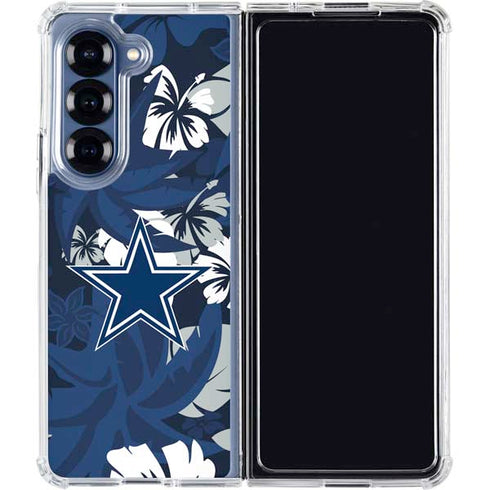 NFL Dallas Cowboys Tropical Print Galaxy Z Fold6 Clear Case