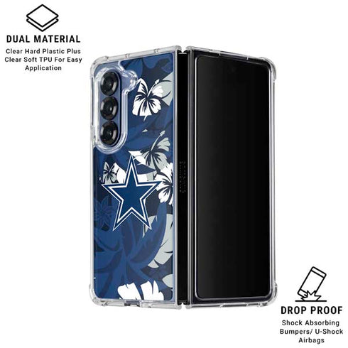NFL Dallas Cowboys Tropical Print Galaxy Z Fold6 Clear Case