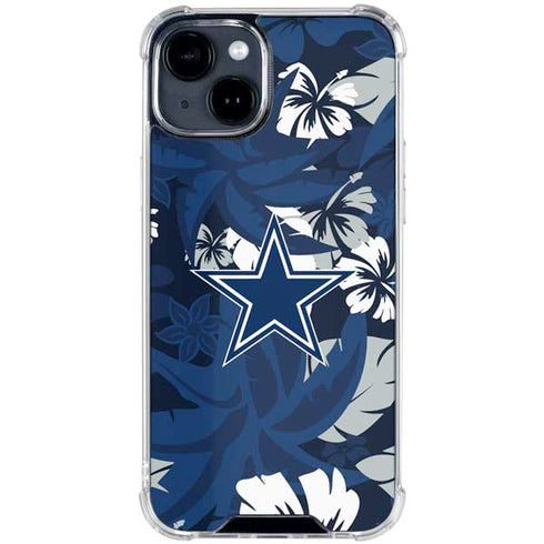 NFL Dallas Cowboys Tropical Print iPhone 15 Clear Case