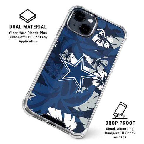 NFL Dallas Cowboys Tropical Print iPhone 15 Clear Case