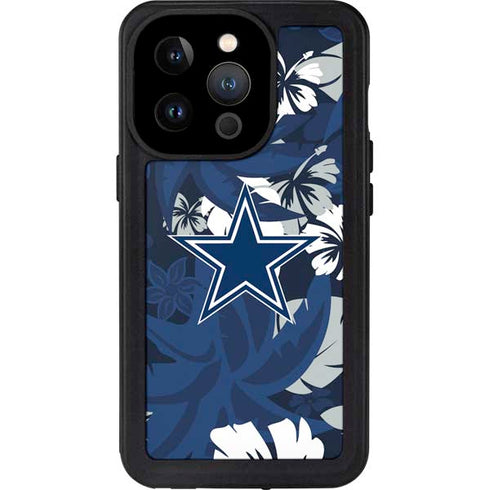NFL Dallas Cowboys Tropical Print iPhone 15 Pro Waterproof Case