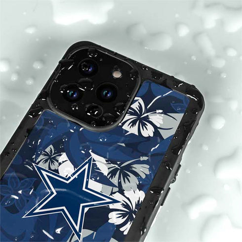 NFL Dallas Cowboys Tropical Print iPhone 15 Pro Waterproof Case
