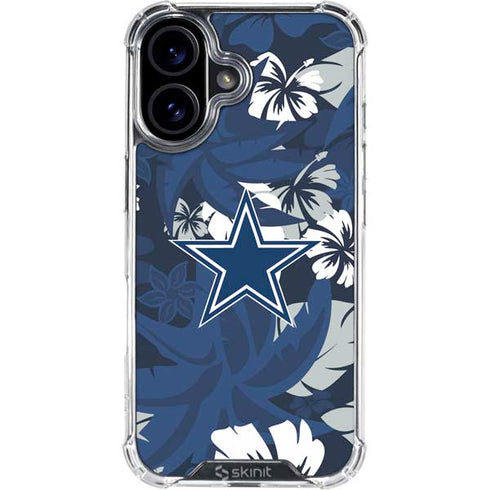NFL Dallas Cowboys Tropical Print iPhone 16 Plus Clear Case