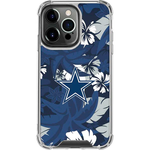 NFL Dallas Cowboys Tropical Print iPhone 16 Pro Clear Case